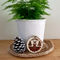 3 boules père noël cheminée